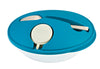Image of Blue Salad Box with Fork & Sauce - Set of 3