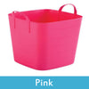 Image of pink plastic storage boxes with lids