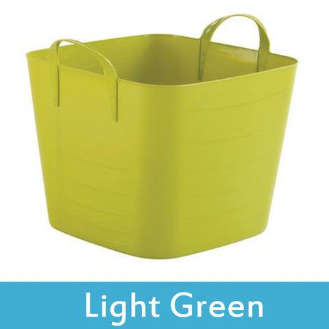 green plastic storage boxes with lids