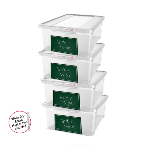 Storage Boxes with Erase Marker 11L - Set of 4